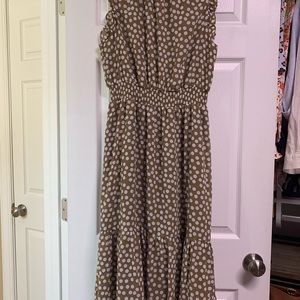 Polka dot taupe and cream Jcrew dress
